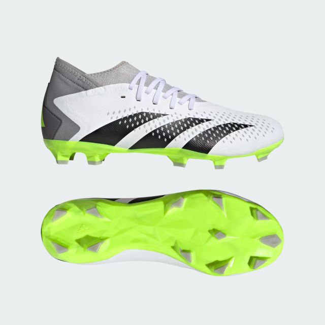Prodotto: ADIDAS - Scarpa da calcio bianche e nere con dettagli verde lime - PREDATOR ACCURACY 3 FG