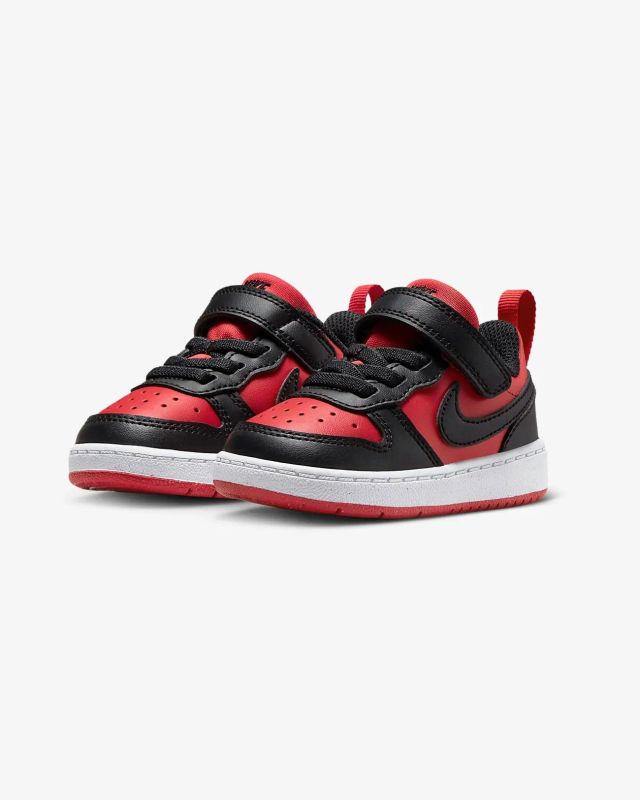 Prodotto: NIKE - Sneaker da bambino rossa e nera con strappo, numerata 19,5/27 - COURT BOROUGH LOW RECRAFT TD