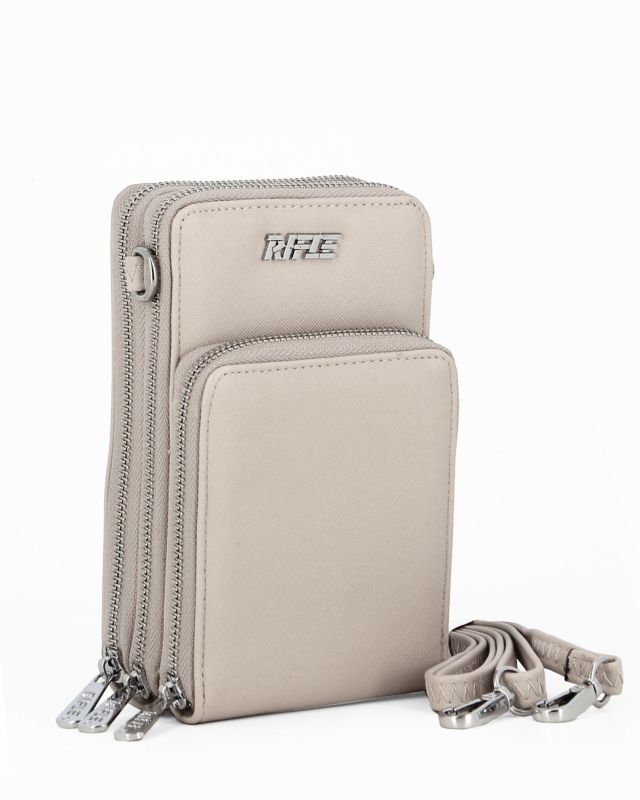 Prodotto: RIFLE - Tracollina beige con tre scomparti principali