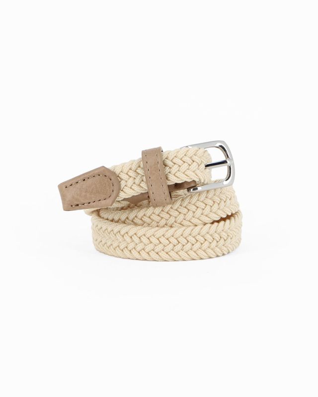 Prodotto: NAZARENO GABRIELLI - Cinta beige da donna, intrecciata ed elasticizzata