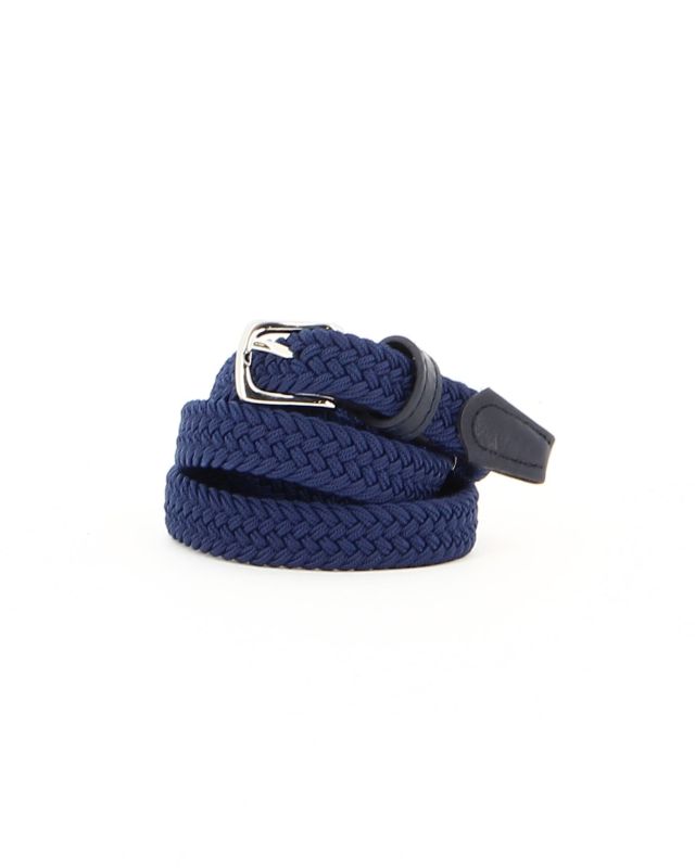 Prodotto: NAZARENO GABRIELLI - Cinta blu militare da donna, intrecciata ed elasticizzata