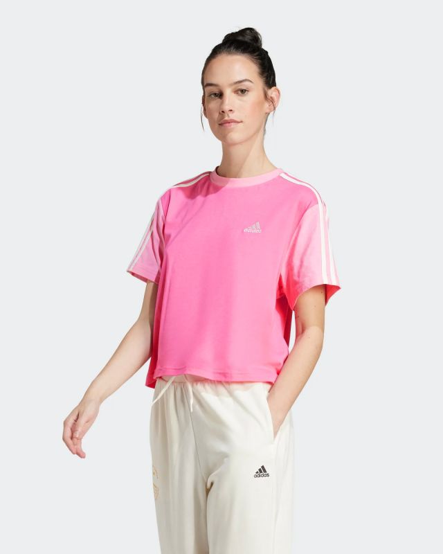 Prodotto: ADIDAS - T-SHIRT DA DONNA 3S CR TOP FUXIA-WHITE - IS1574