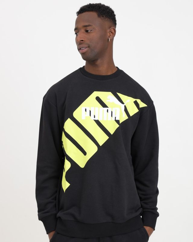 Prodotto: PUMA - FELPA DA DUOMO POWER GRAPHIC CREW TR BLACK-LIME - 678961-51