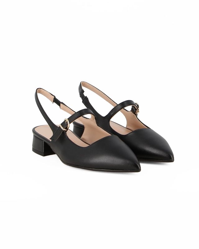 Prodotto: MISS GLOBO - Slingback nera con cinturino superiore tacco 2,5CM, MADE IN ITALY