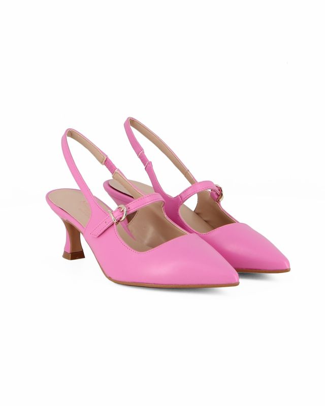 Prodotto: MISS GLOBO - Slingback rosa con cinturino superiore, tacco 6CM, MADE IN ITALY