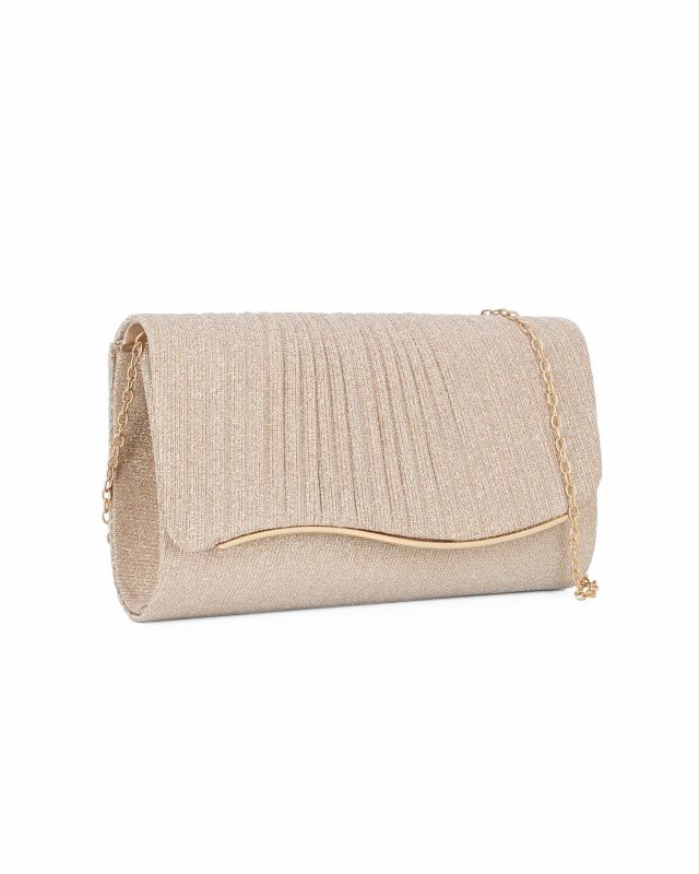 Prodotto: MISS GLOBO - Pochette oro in lurex con patta effetto onde
