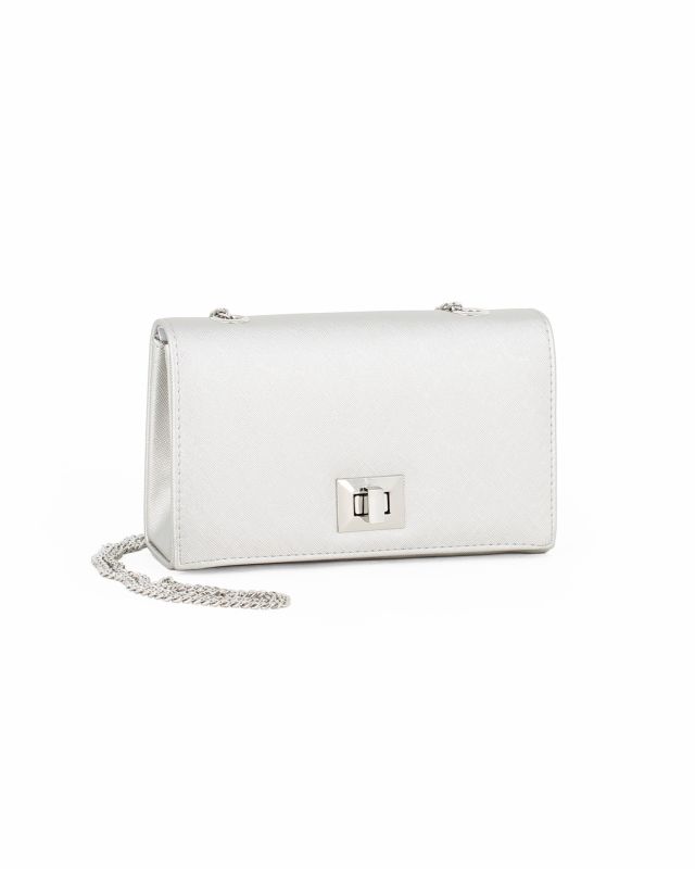 Prodotto: MISS GLOBO - Pochette con patta argento e chiusura a girello
