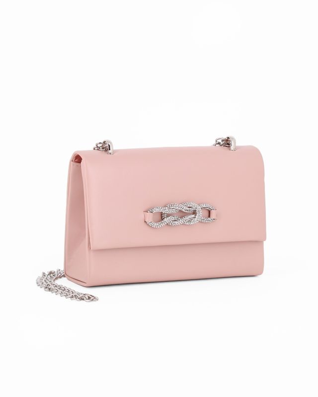 Prodotto: MISS GLOBO - Pochette beige con accessorio in strass sulla patta
