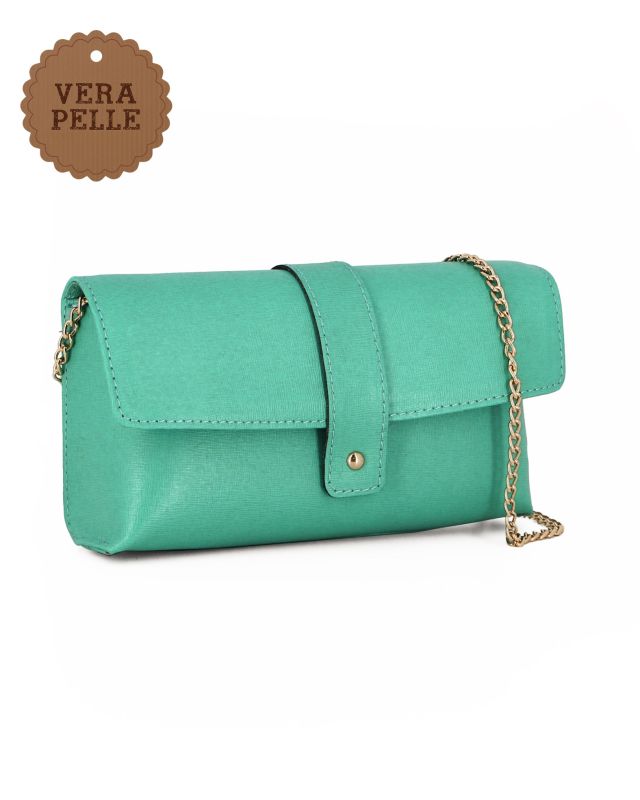 Prodotto: DIVAS - TRACOLLINA VERDE ACQUA IN PELLE