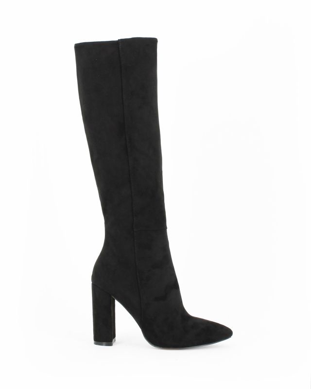 Prodotto: MISS GLOBO - Stivale nero scamosciato a punta con zip laterale, tacco 9,5CM