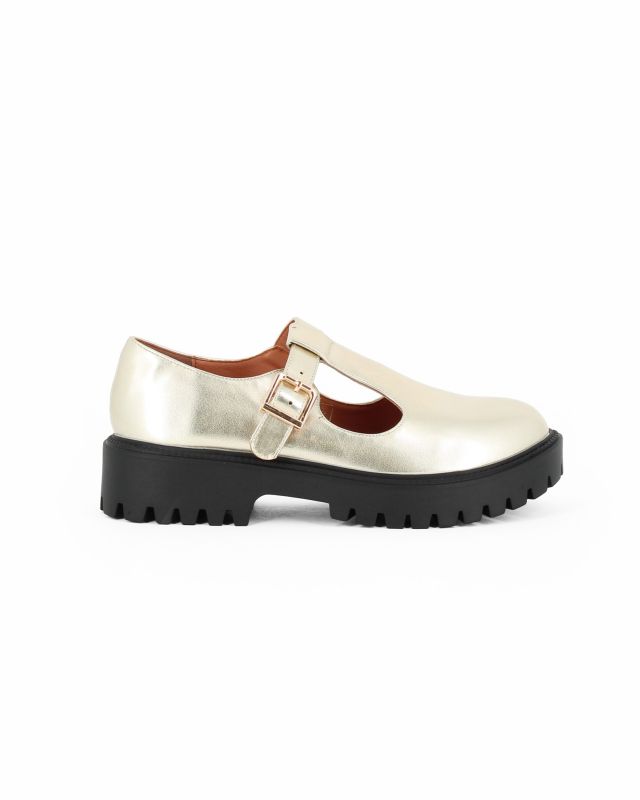 Prodotto: MY JEWELS - Scarpa oro senza lacci due buchi, 4CM