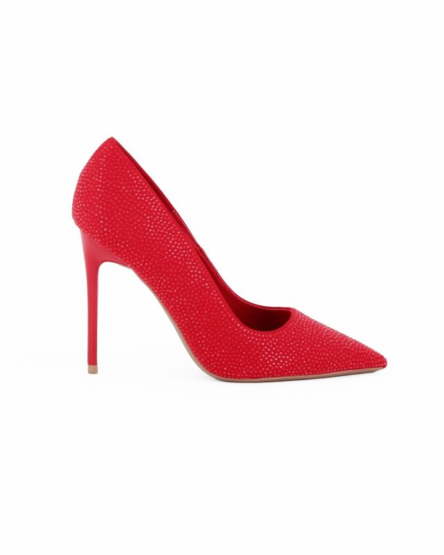 Prodotto: MISS GLOBO - Décolleté rossa ricoperta di strass con sottopiede memory foam, tacco 10CM