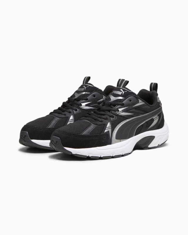 Prodotto: PUMA MILLENIO TECH SUEDE - Scarpa nera con dettagli argento