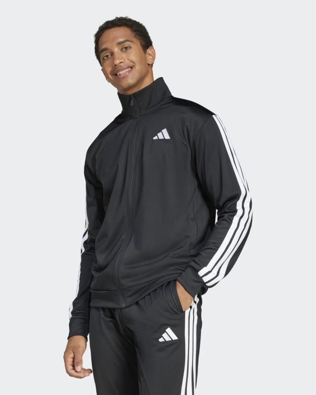 Prodotto: ADIDAS - FELPA UOMO FULL ZIP3S DAYREADY TRACKTOP NERA CON BANDE BIANCHE - JI8816
