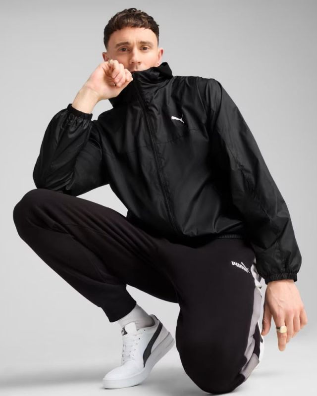 Prodotto: PUMA - GIUBBINO CON CAPPUCCIO FULL ZIP NERO ESSENTIAL REGULAR WINDBREA  DA UOMO,  684625-01