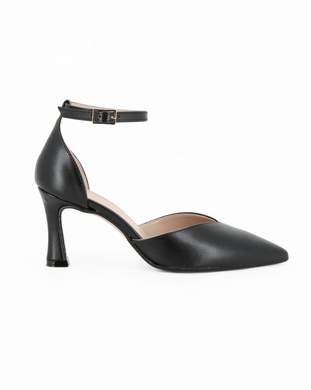 Prodotto: MISS GLOBO - Décolleté nera con cinturino alla caviglia, tacco 7CM - MADE IN ITALY