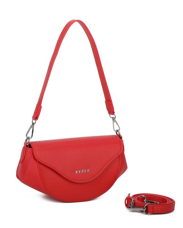 Prodotto: RIFLE - Minibag rossa con patta e tracolla removibile