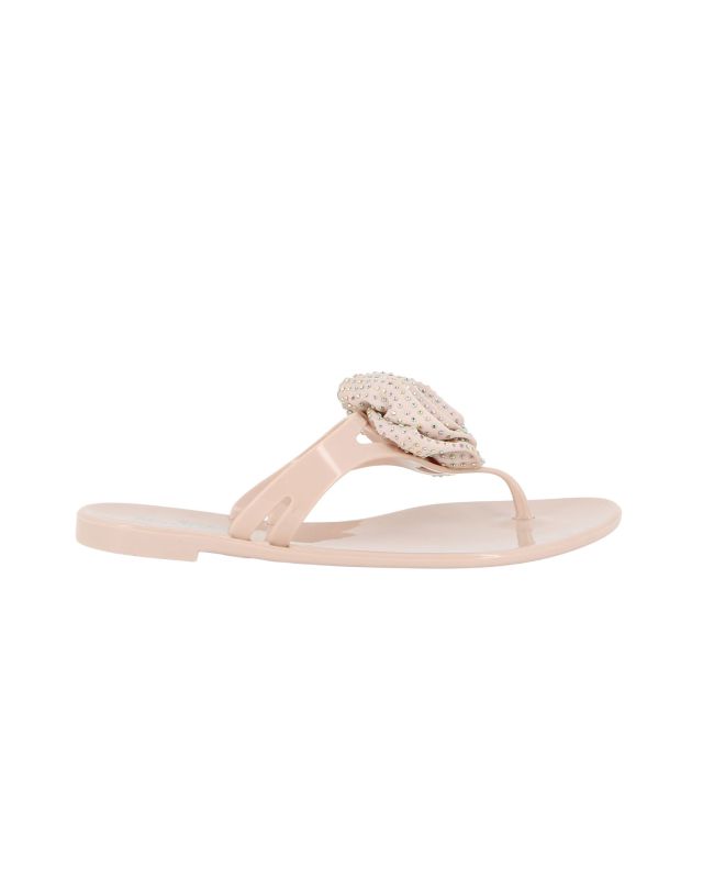 Prodotto: MISS GLOBO - Ciabatta infradito nude con fiore e strass