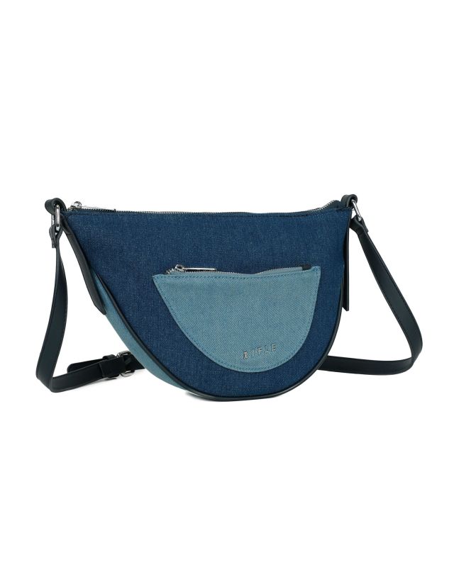 Prodotto: RIFLE - Tracolla mezzaluna jeans con tasca frontale