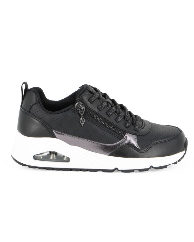 Prodotto: SKECHERS - UNO - METALLIC SLIDERS - Sneakers nera da donna  con zip laterale