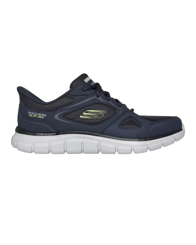 Prodotto: SKECHERS - TRACK - EZRAL - Sneakers blu con tomaia in mesh e applicazioni in pelle e materiale tecnico