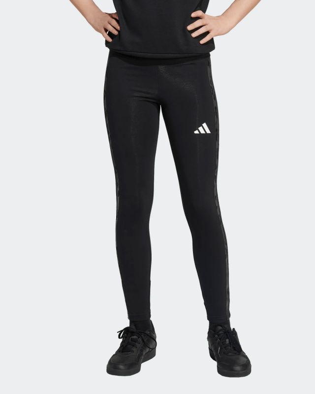 Prodotto: ADIDAS - LEGGINGS JUNIOR NERI  CON 3 STRISCE ANIMALIER - KC5451