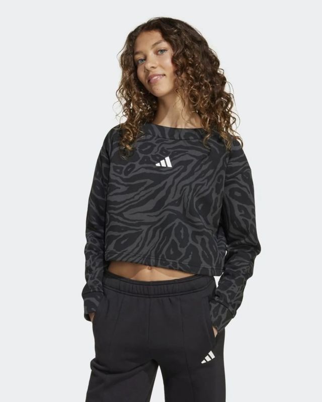 Prodotto: ADIDAS -FELPA CORTA DONNA NERA  E GRIGIA FUTURE ICON - JM1367