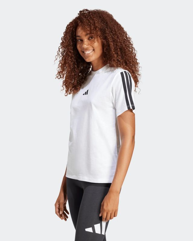 Prodotto: ADIDAS - T-SHIRT DONNA MEZZA MANICA ESSENTIALS 3-STRIPES BIANCA CON BANDE NERE- JM2394