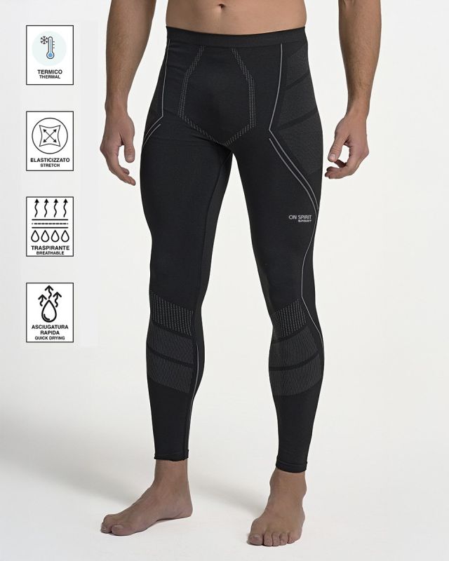Prodotto: ON SPIRIT -  LEGGINGS  TERMICI UOMO NERI  OTELLO  - AUF4312_A7251