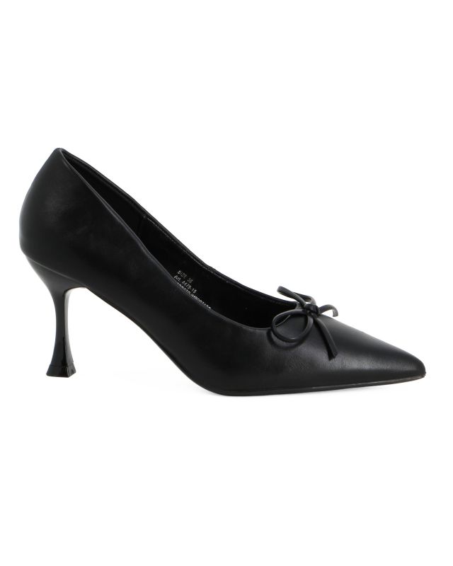 Prodotto: MISS GLOBO - Décolleté nera con sottopiede in memory foam e fiocco, tacco 7,5CM