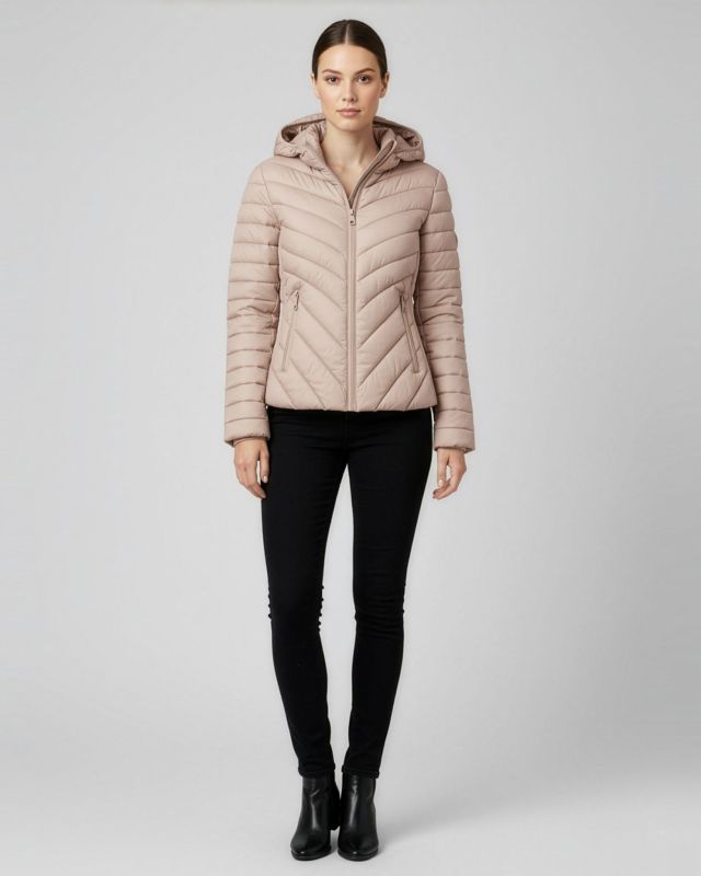Prodotto: BACHATA - GIUBBINO 100GR BEIGE DA DONNA CON CAPPUCCIO
