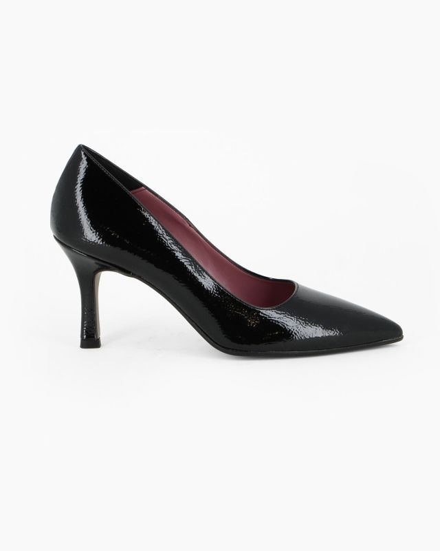 Prodotto: MISS GLOBO - Décolleté nera in vernice con sottopiede in VERA PELLE, tacco 8CM - MADE IN ITALY