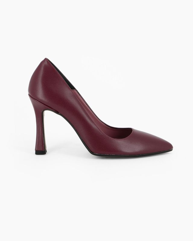 Prodotto: MISS GLOBO - Décolleté bordeaux con sottopiede in VERA PELLE, tacco 9,5CM - MADE IN ITALY