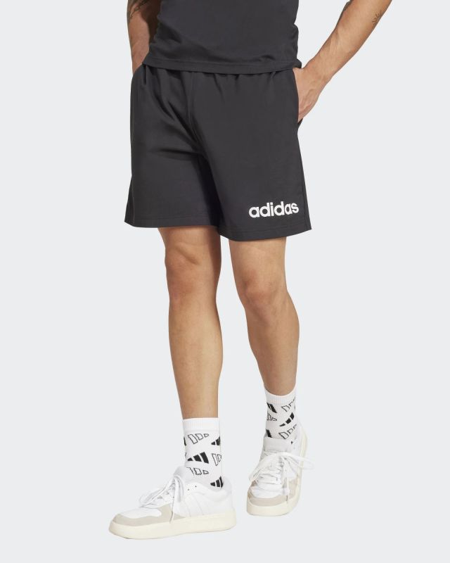 Prodotto: ADIDAS - PANTALONCINO LIN SJ NERO CON LOGO BIANCO DA UOMO - JE9012