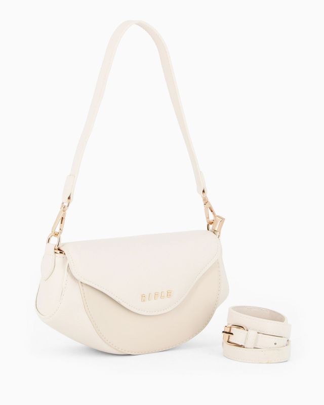 Prodotto: RIFLE - Minibag beige con patta e tracolla removibile