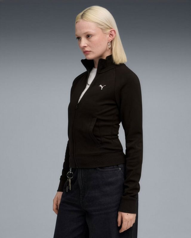 Prodotto: PUMA - FELPA FULL ZIP NERA  ESSENTIAL SLIM TRACK  - DA DONNA, 634323-01