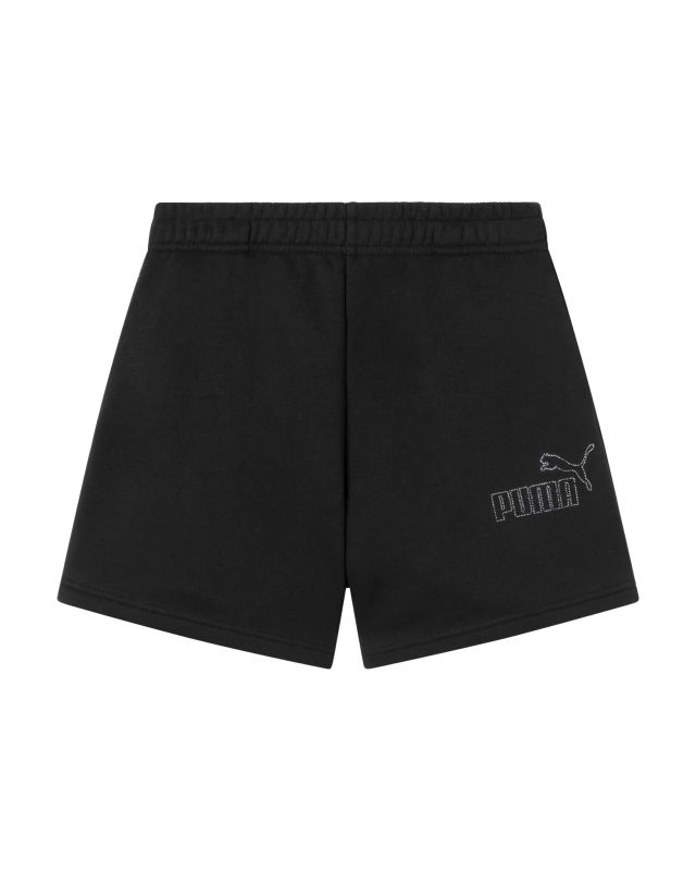 Prodotto: PUMA - PANTALONCINO CORTO JUNIOR (7 - 16 ANNI) NERO ESS RHINESTONE, LOGO STRASS,  693861-02