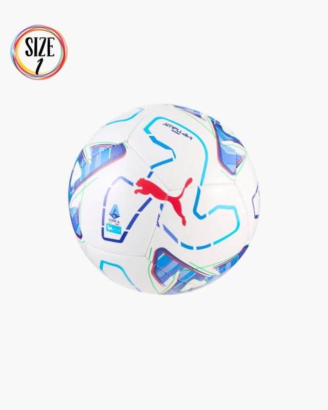 Prodotto: PUMA -MINI PALLONE  DA CALCIO STELLAR  SERIE A BIANCO CON DETTAGLI MULTICOLOR MISURA 1, 085166-01