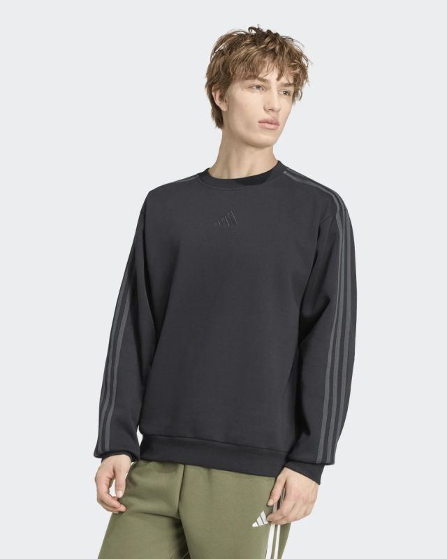 Prodotto: ADIDAS -FELPA GIROCOLLO ESSENTIALS 3 STRISCE NERA DA UOMO, KY4157