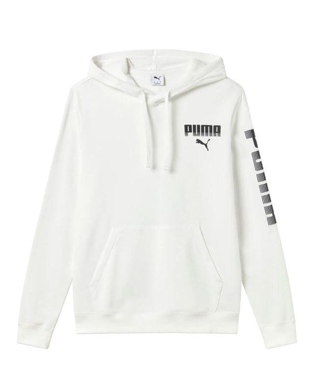 Prodotto: PUMA - FELPA BIANCA DA UOMO ESSENTIAL GRAPHIC CREW CON CAPPUCCIO 694941-02