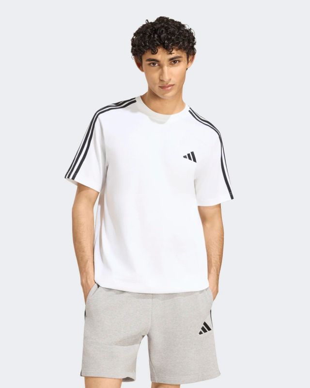 Prodotto: ADIDAS -T-SHIRT MEZZA MANICA 3S SJ LC T BIANCA CON DETTAGLI NERI DA UOMO, KY4116