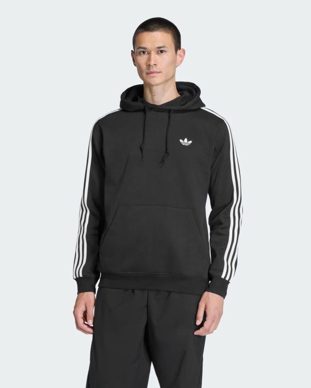 Prodotto: ADIDAS - FELPA CON CAPPUCCIO 3S HD NERA CON DETTAGLI BIANCHI DA UOMO, KE3557