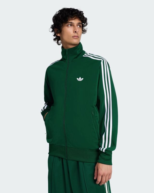 Prodotto: ADIDAS - GIACCA SPORTIVA FIREBIRD FULL ZIP VERDE CON DETTAGLI BIANCHI DA UOMO, KD8314
