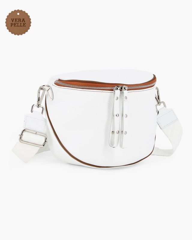 Prodotto: NARDINI - Marsupio bianco da donna in VERA PELLE - MADE IN ITALY