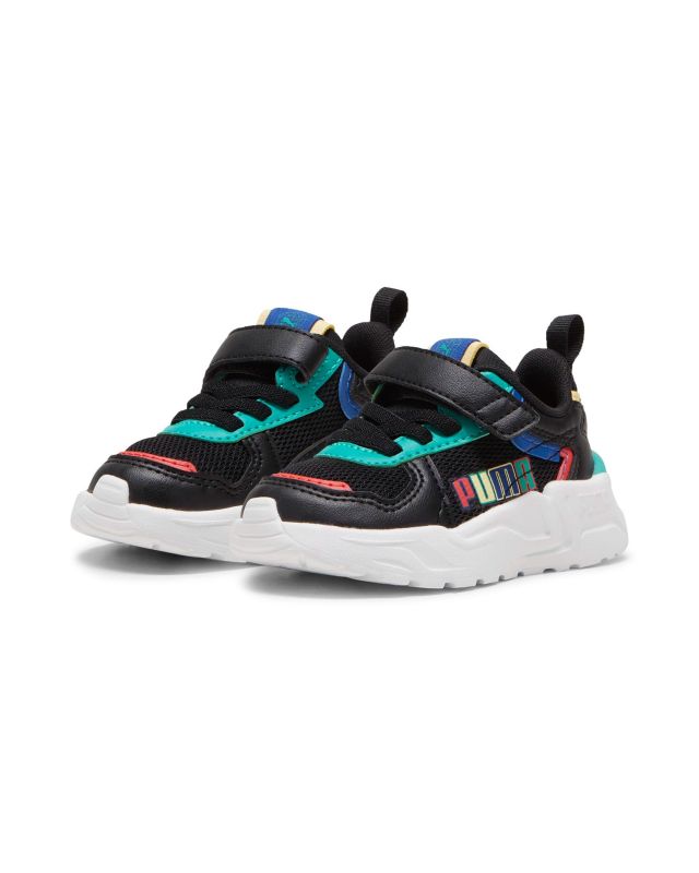 Prodotto: PUMA TRINITY LITE R, S, B AC+ Inf- Sneakers da bambino nera con dettagli colorati. Numerata 21/27 - 395465-02