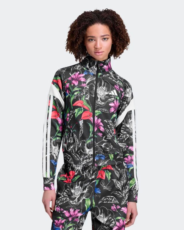 Prodotto: ADIDAS - FELPA FULL ZIP FARM TIRO TT NERA CON DETTAGLI FLOREALI  DA DONNA, KX0042