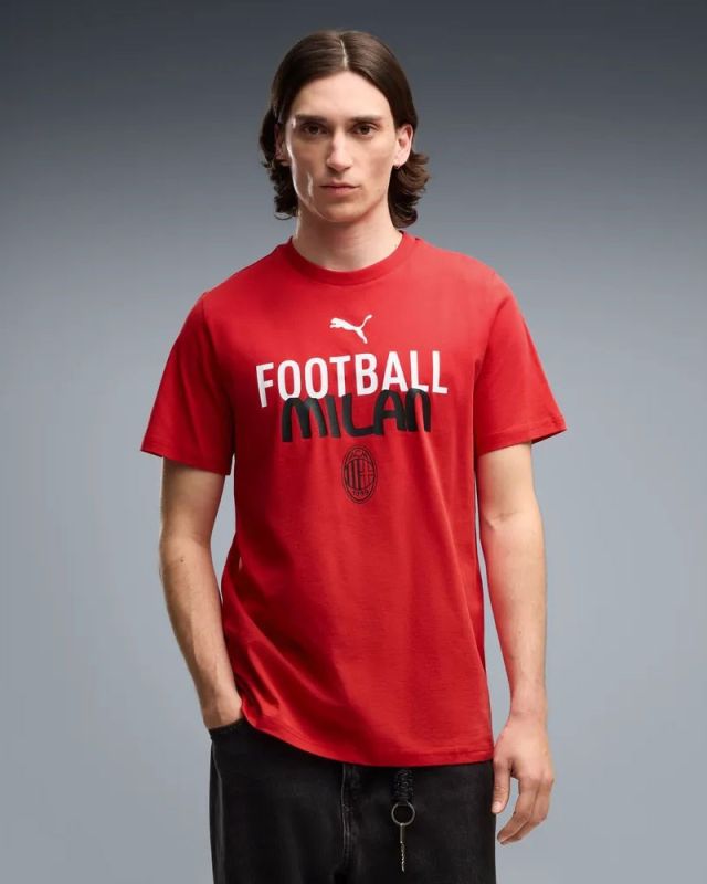 Prodotto: PUMA - T-SHIRT MEZZA MANICA ROSSA ACM MILAN FTBLCULTURE DA UOMO, 786718-22